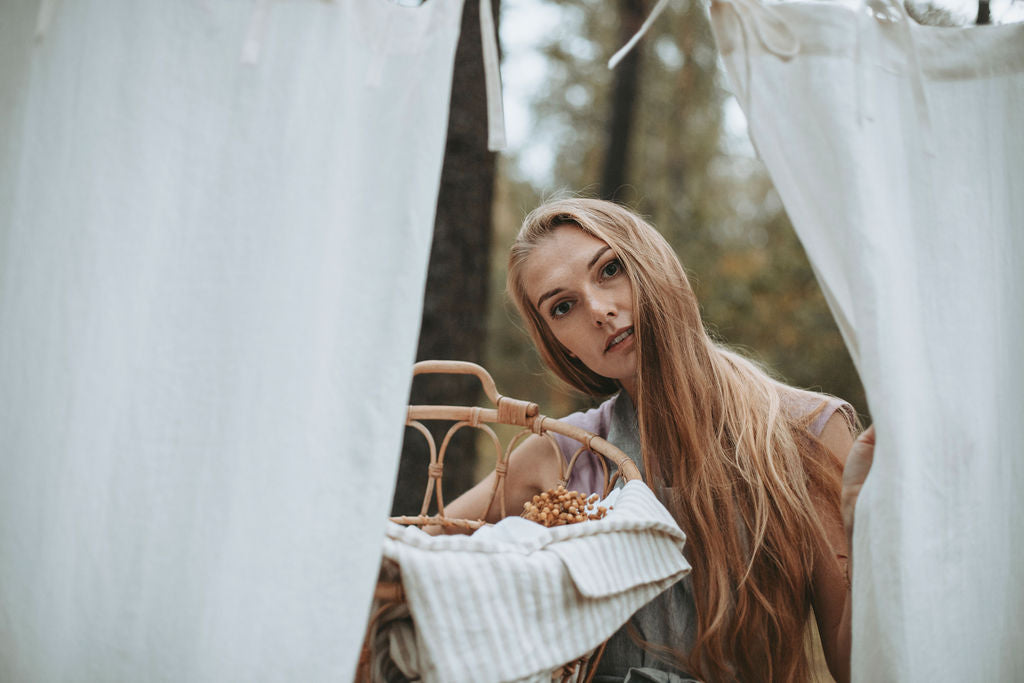 Load video: linen curtains video - Dusty Linen
