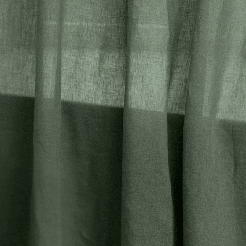 Safari green linen curtain fabric texture, 175 g/m²