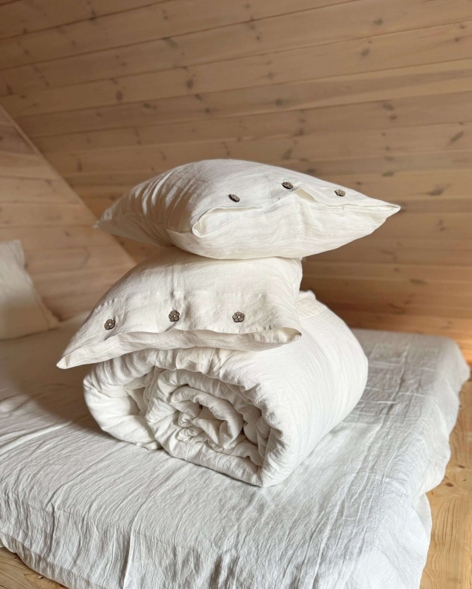 Linen duvet cover with matching pillowcases, UK, EU, US size bedding set
