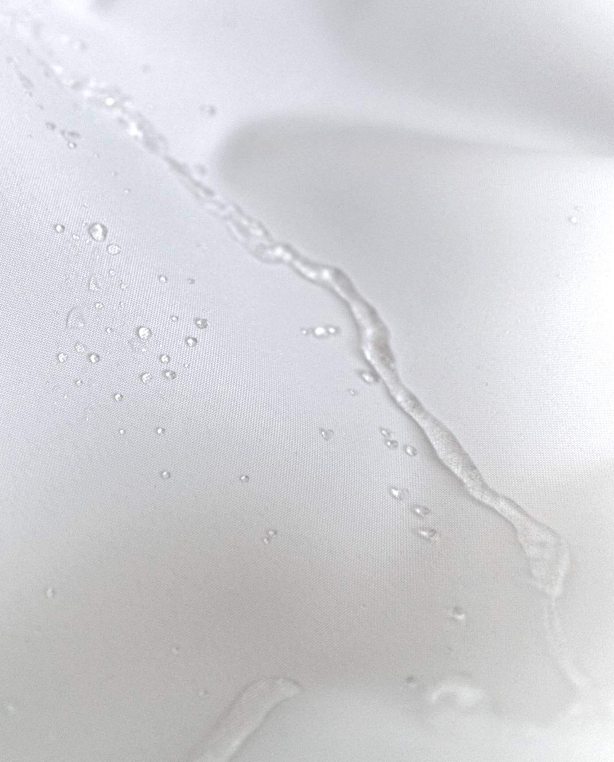 Waterproof linen shower curtain lining fabric swatch, white backing
