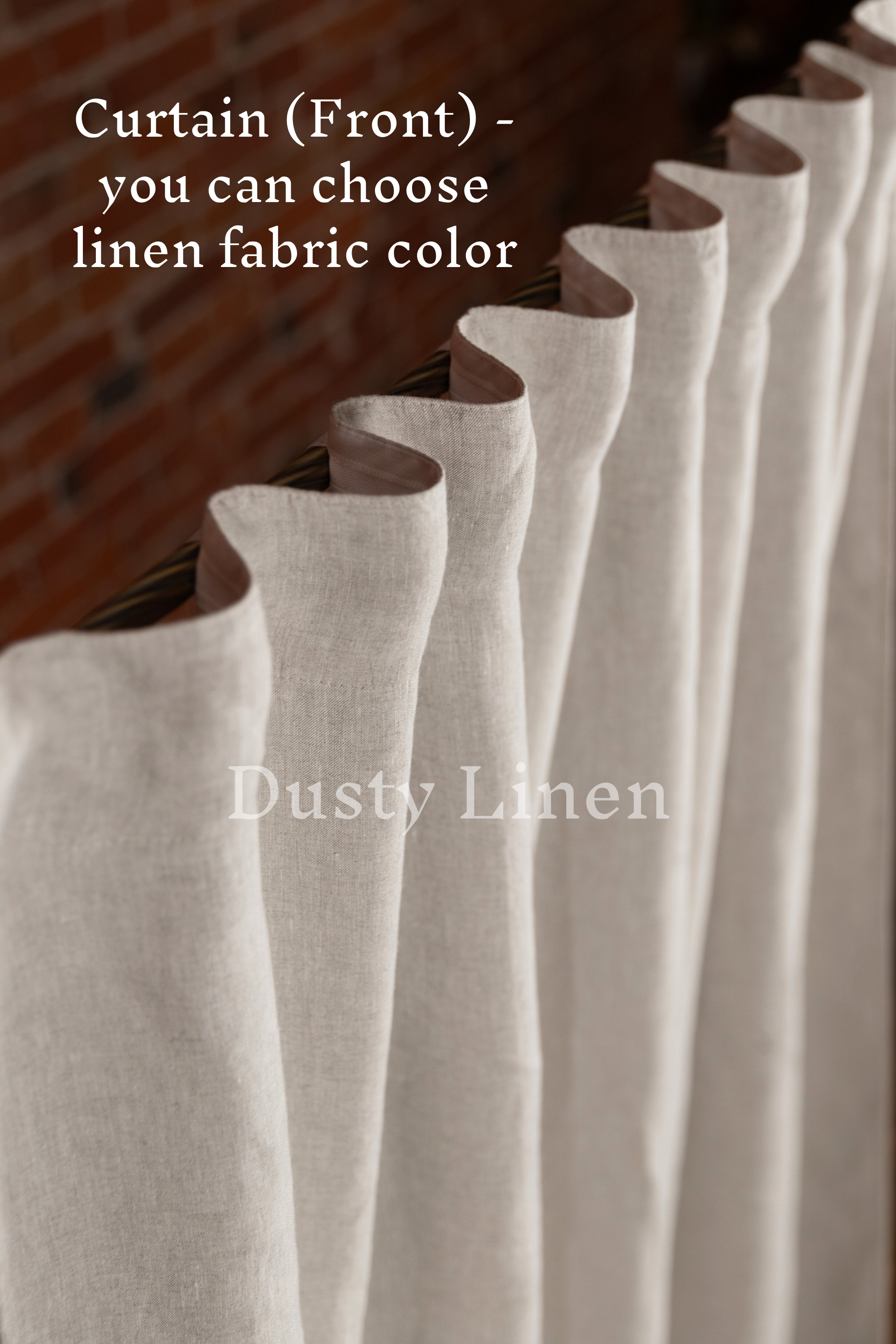 Set of 2 blackout linen curtains in Natural