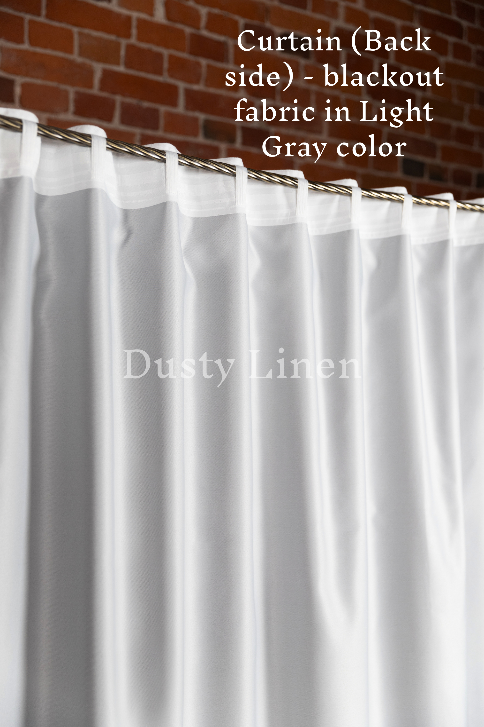 Set of 2 blackout linen curtains in Cream