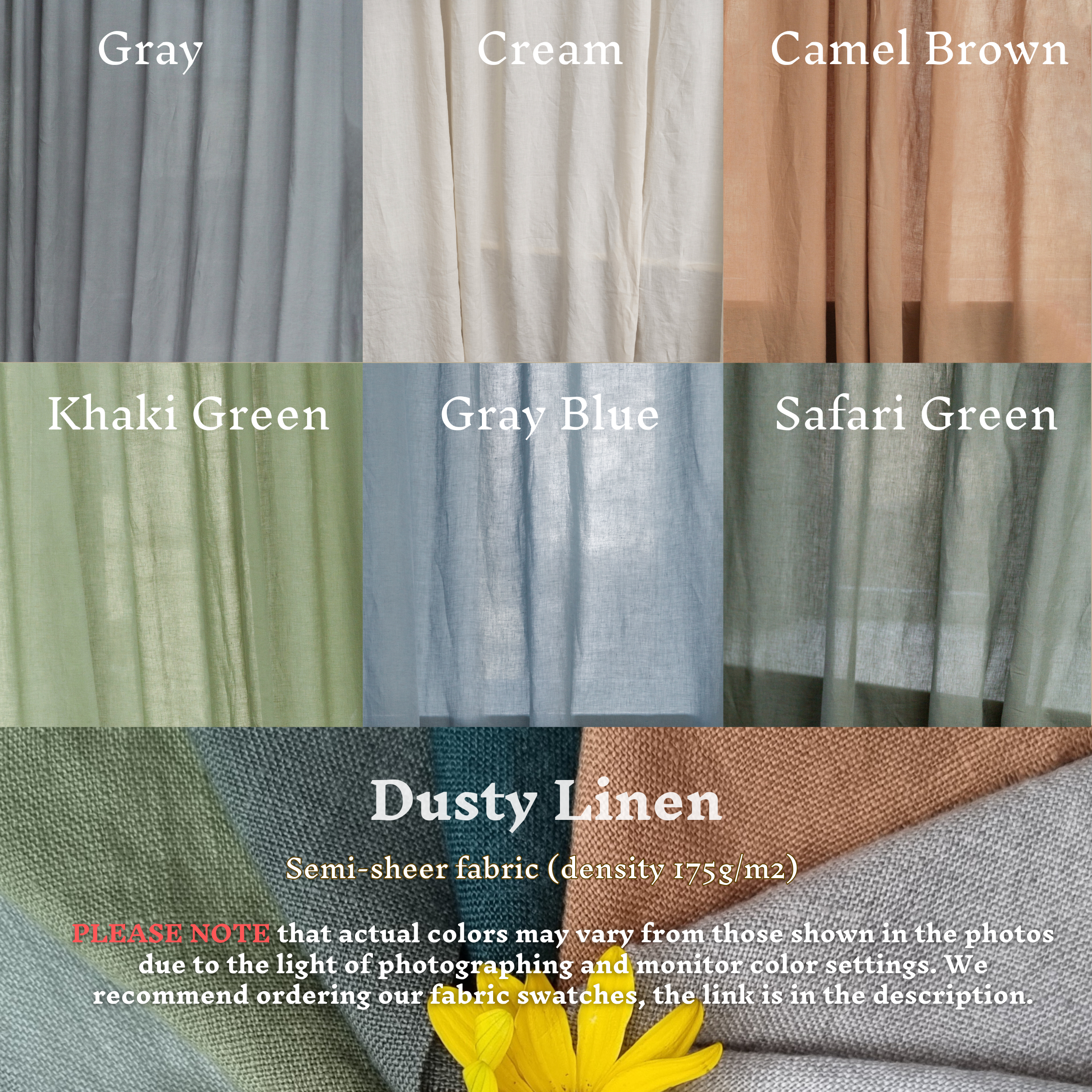 a bunch of different colors of curtains