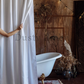 Dusty Linen made best selling white color linen bath curtain for rustic interior