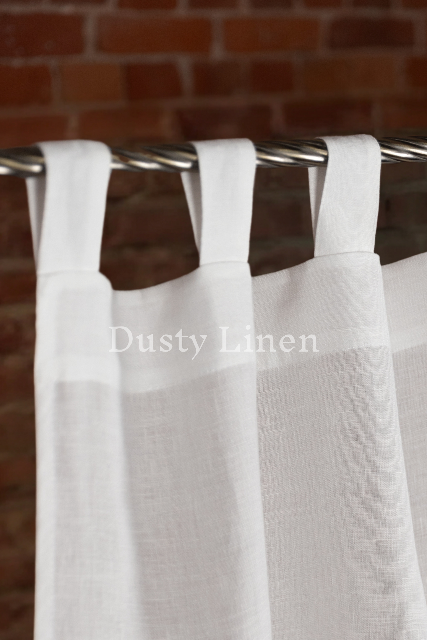 Set of 2 linen curtains (Density: 175 g/m2) in Natural Light color