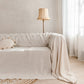 100% Linen couch cover | Striped Natural color 