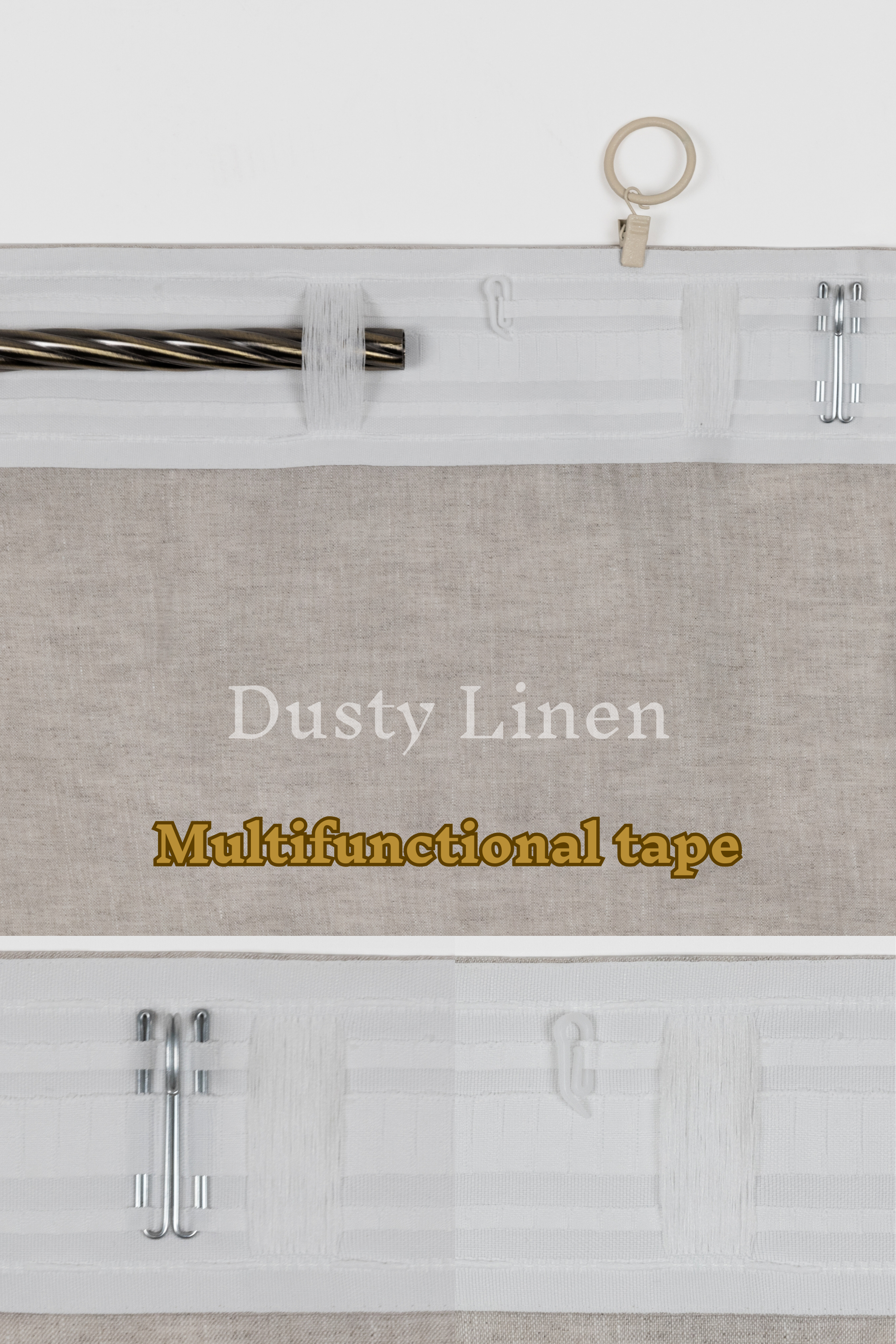 Set of 2 blackout linen curtains in Natural