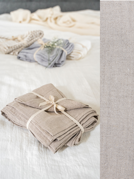 Linen flat sheet in Natural color (density 175 g/m2) *No additional seams in the middle Dusty Linen