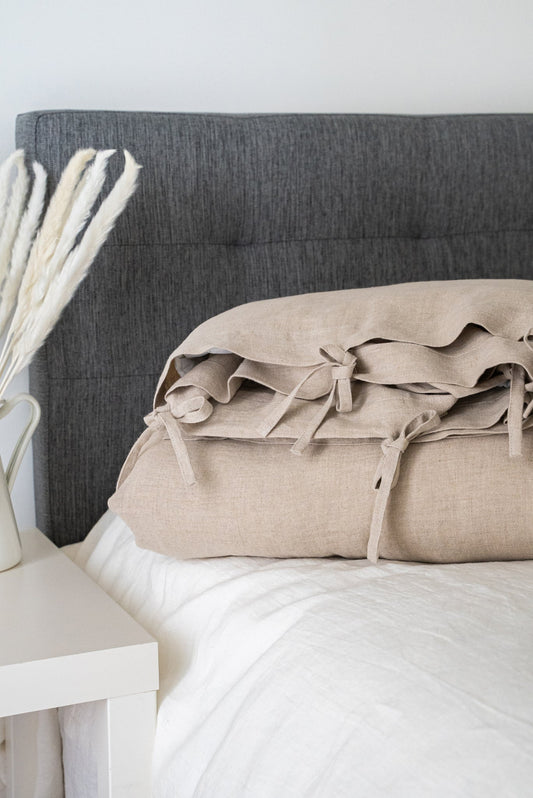 Linen Duvet Cover in Natural Dusty Linen