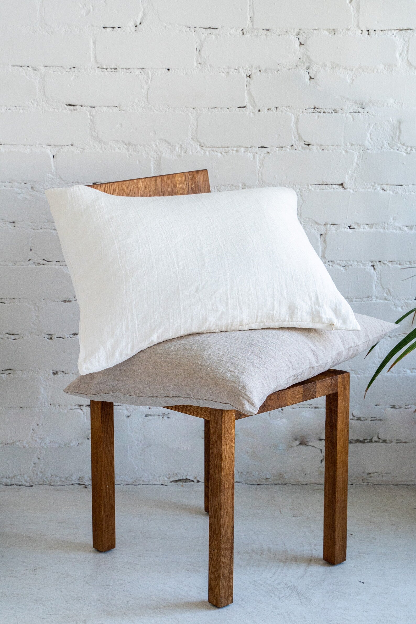 Linen pillow cover in Off White Dusty Linen