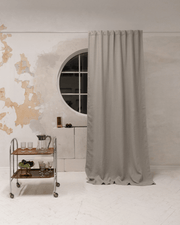 Natural linen blackout curtain panels, set of 2, front view