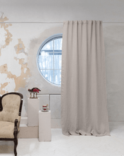 Natural light linen blackout curtain panels, set of 2, front view