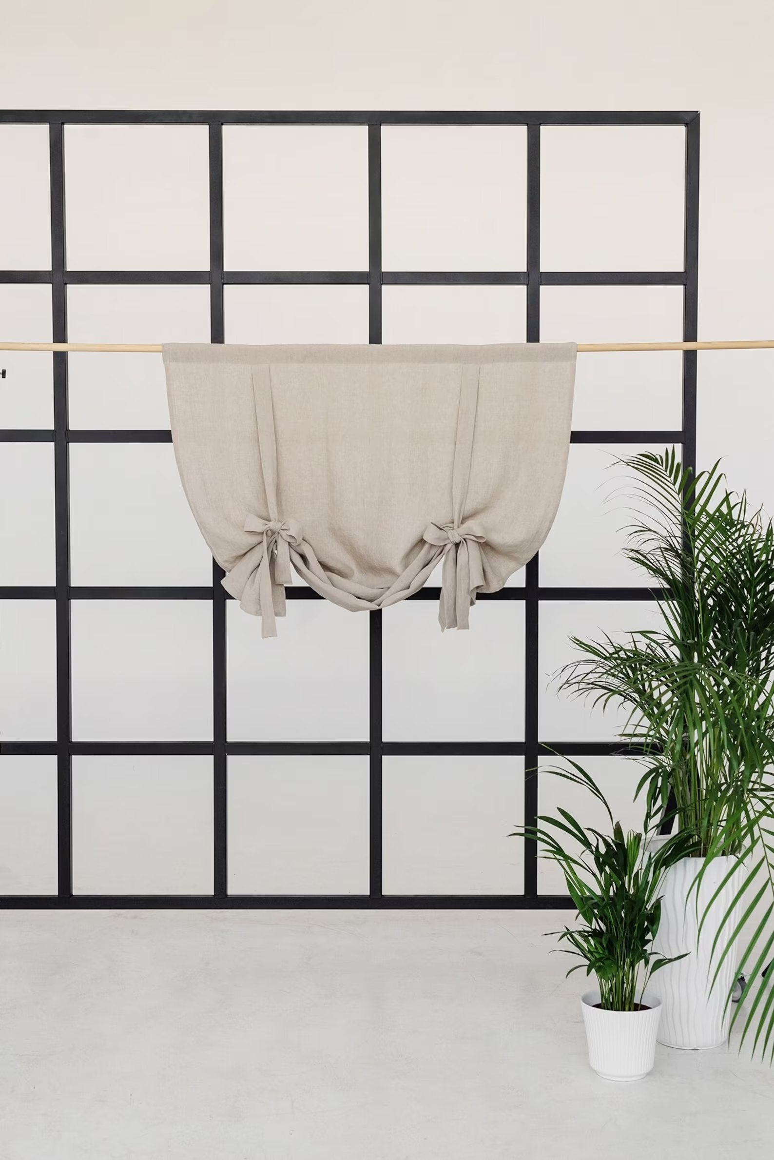 Roman style linen curtain in Various Colors Dusty Linen